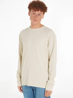 TJM REG LS WAFFLE TEE newsprint