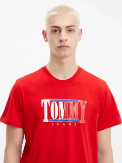 TJM REG RWB CENTERED LOGO TEE deep crimson