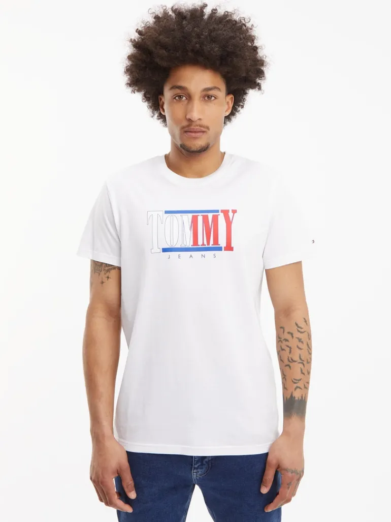 TJM REG RWB CENTERED LOGO TEE white