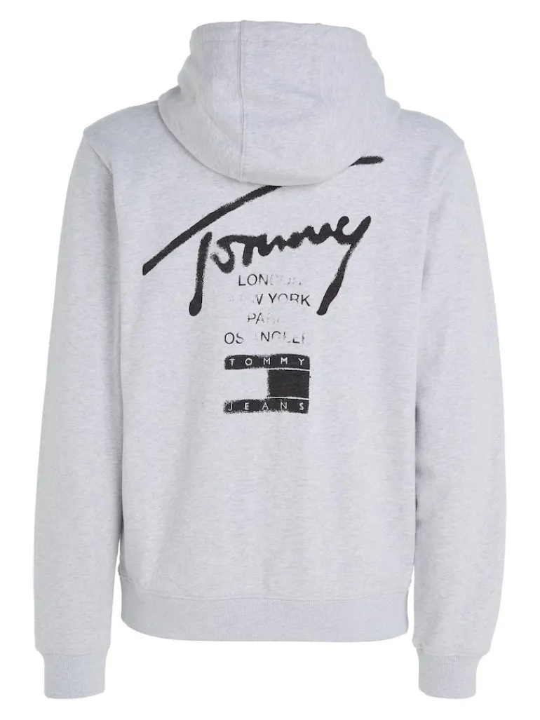 TJM REG TOMMY SPRAY PAINT HOODIE silver grey