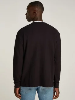 TJM REG WAFFLE L/S TEE black