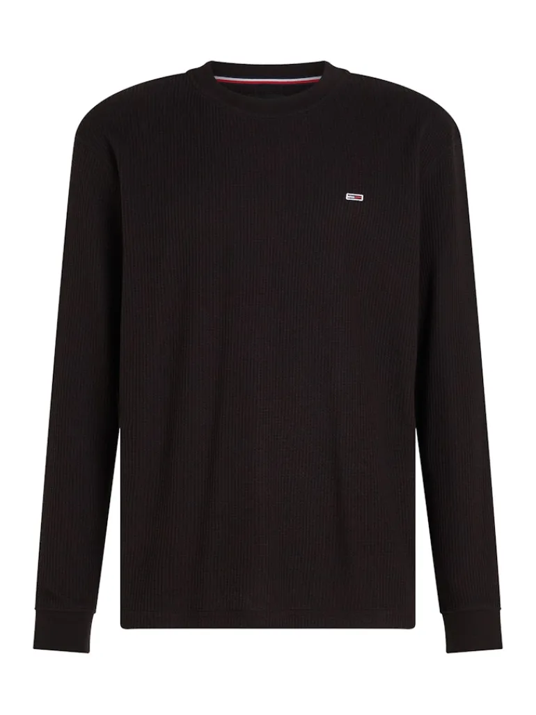 TJM REG WAFFLE L/S TEE black