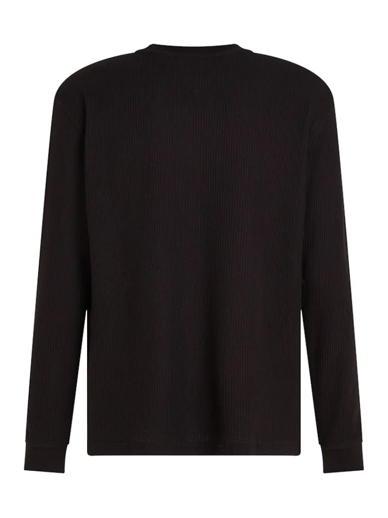 TJM REG WAFFLE L/S TEE black