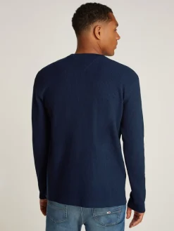TJM REG WAFFLE L/S TEE dark night navy