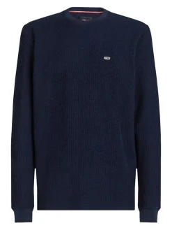 TJM REG WAFFLE L/S TEE dark night navy