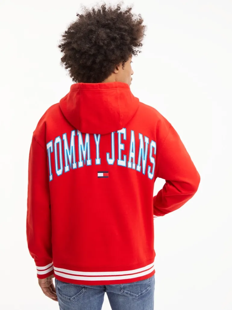 TJM RLXD COLLEGIATE HOODIE deep crimson