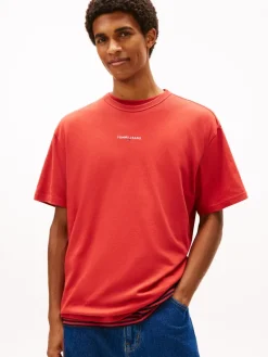 TJM RLX LINEAR LOGO TEE EXT terracotta red