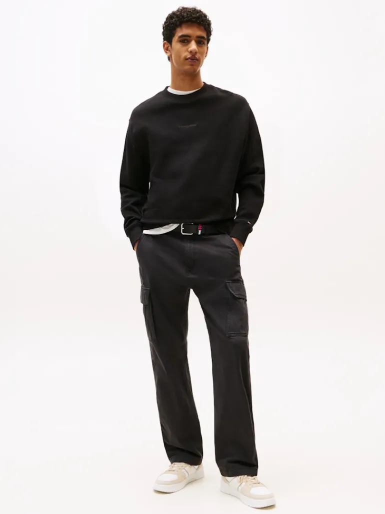 TJM RLX WAFFLE SCRIPT CREW black