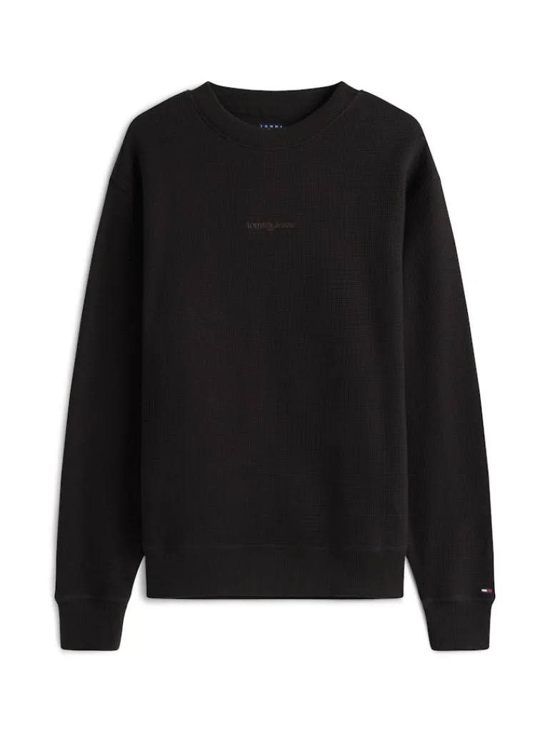 TJM RLX WAFFLE SCRIPT CREW black
