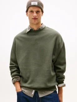 TJM RLX WAFFLE SCRIPT CREW pewter green