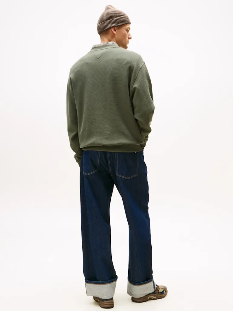TJM RLX WAFFLE SCRIPT CREW pewter green