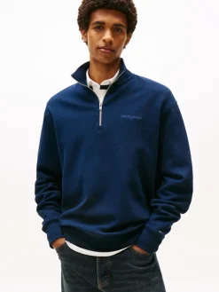 TJM RLX WAFFLE SCRIPT QRTR ZIP dark night navy