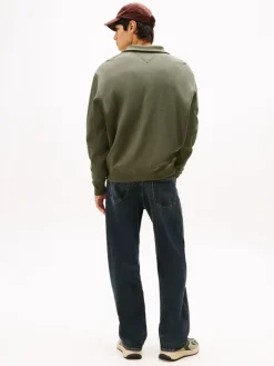 TJM RLX WAFFLE SCRIPT QRTR ZIP pewter green