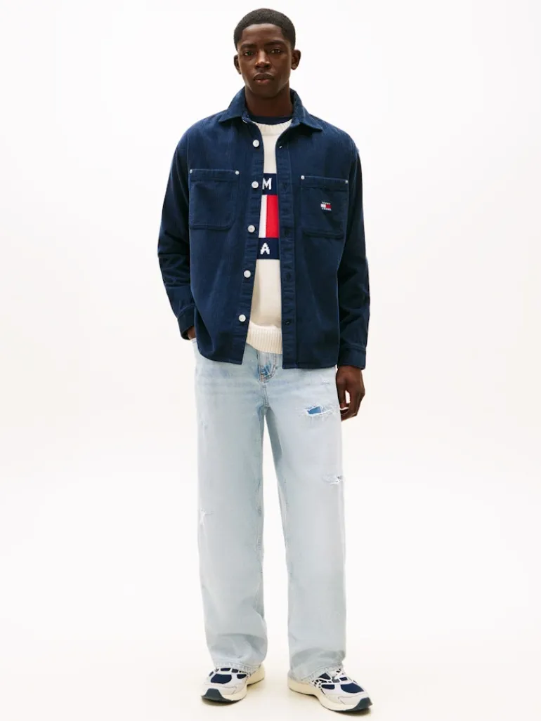 TJM RLX WASHED CORD SHIRT EXT dark night navy