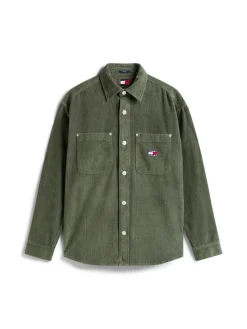 TJM RLX WASHED CORD SHIRT EXT pewter green
