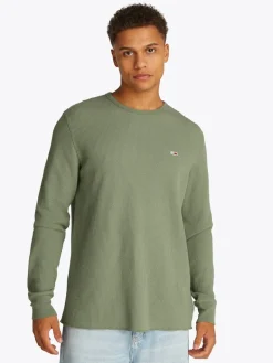 TJM SLIM WAFFLE LS TEE EXT aruba green