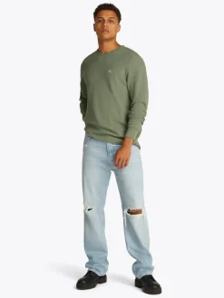 TJM SLIM WAFFLE LS TEE EXT aruba green