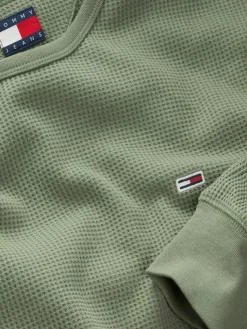 TJM SLIM WAFFLE LS TEE EXT aruba green