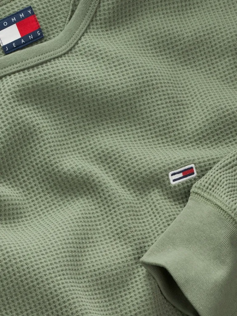 TJM SLIM WAFFLE LS TEE EXT aruba green