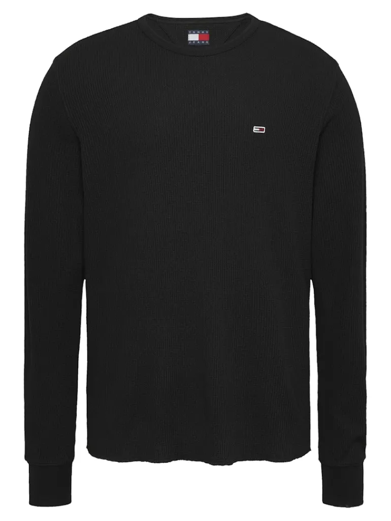 TJM SLIM WAFFLE LS TEE EXT black