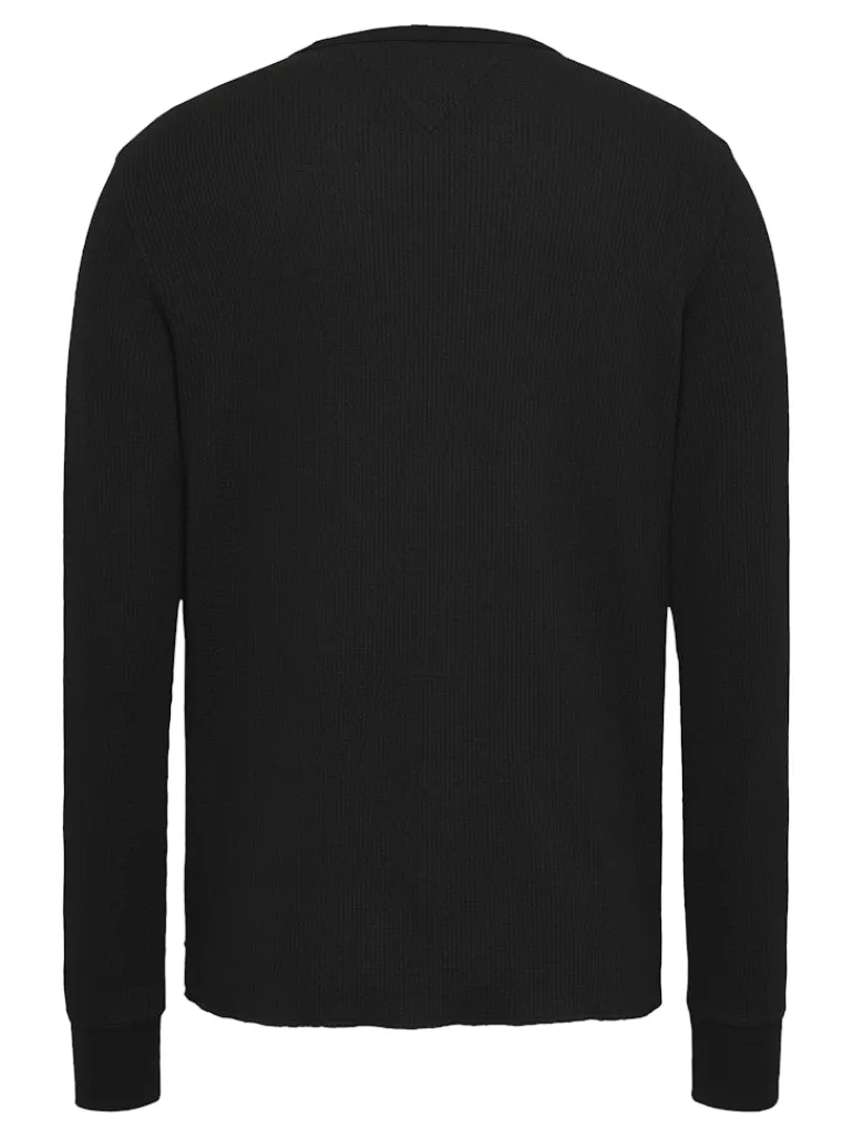TJM SLIM WAFFLE LS TEE EXT black