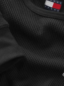 TJM SLIM WAFFLE LS TEE EXT black