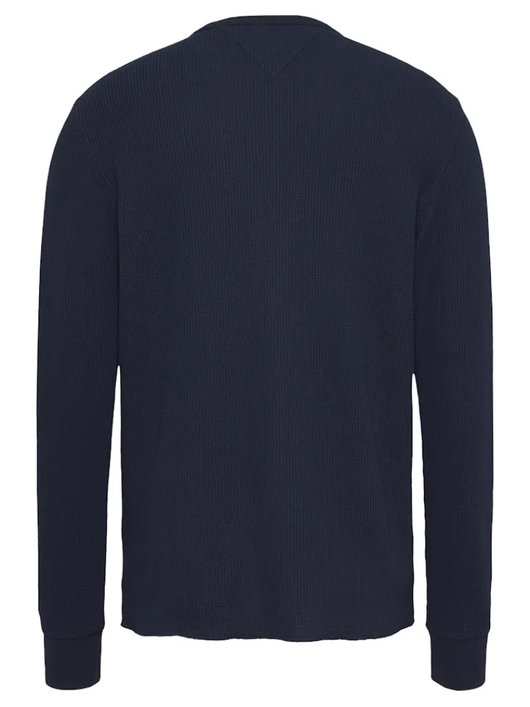 TJM SLIM WAFFLE LS TEE EXT dark night navy