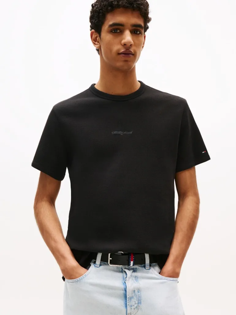 TJM SLIM WAFFLE SCRIPT TEE black