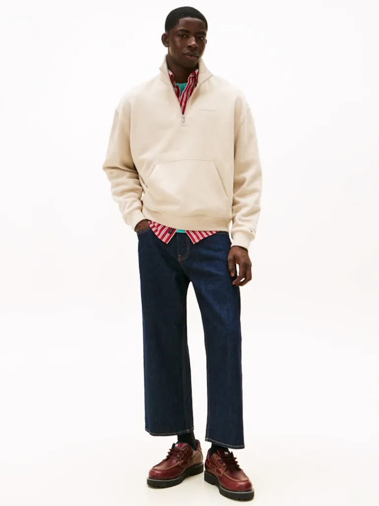 TJM 90S SCRIPT RIB FLEECE QZ gulf sand