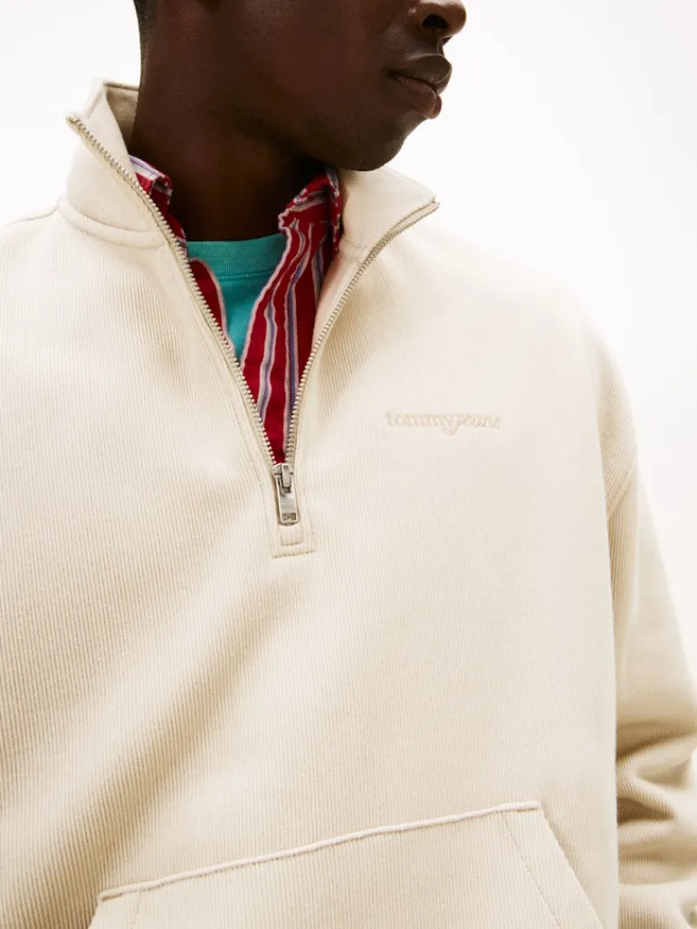 TJM 90S SCRIPT RIB FLEECE QZ gulf sand