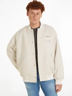 TJM WOOL VARSITY BOMBER newsprint