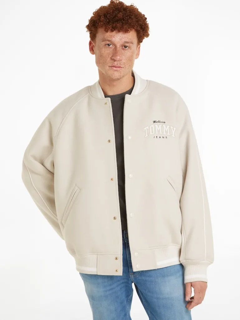TJM WOOL VARSITY BOMBER newsprint