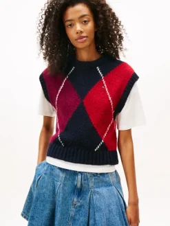 TJW ARGYLE SWEATER VEST dark night navy