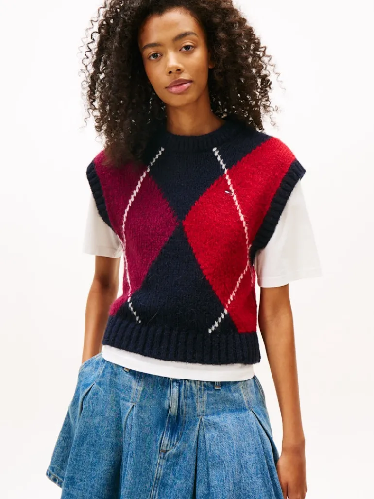 TJW ARGYLE SWEATER VEST dark night navy