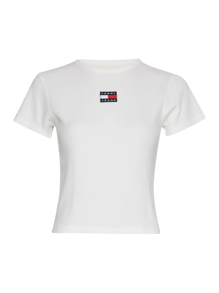 TJW BABY CROP RIB CENTER BADGE ecru
