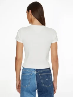 TJW BABY CROP RIB CENTER BADGE ecru