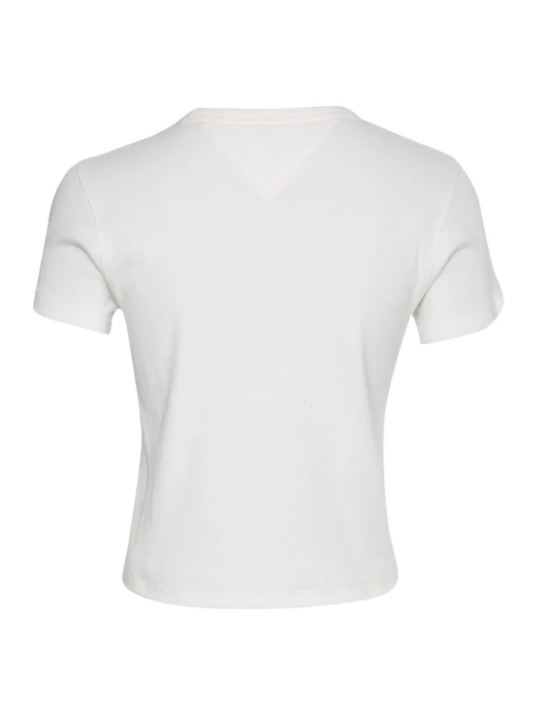 TJW BABY CROP RIB CENTER BADGE ecru