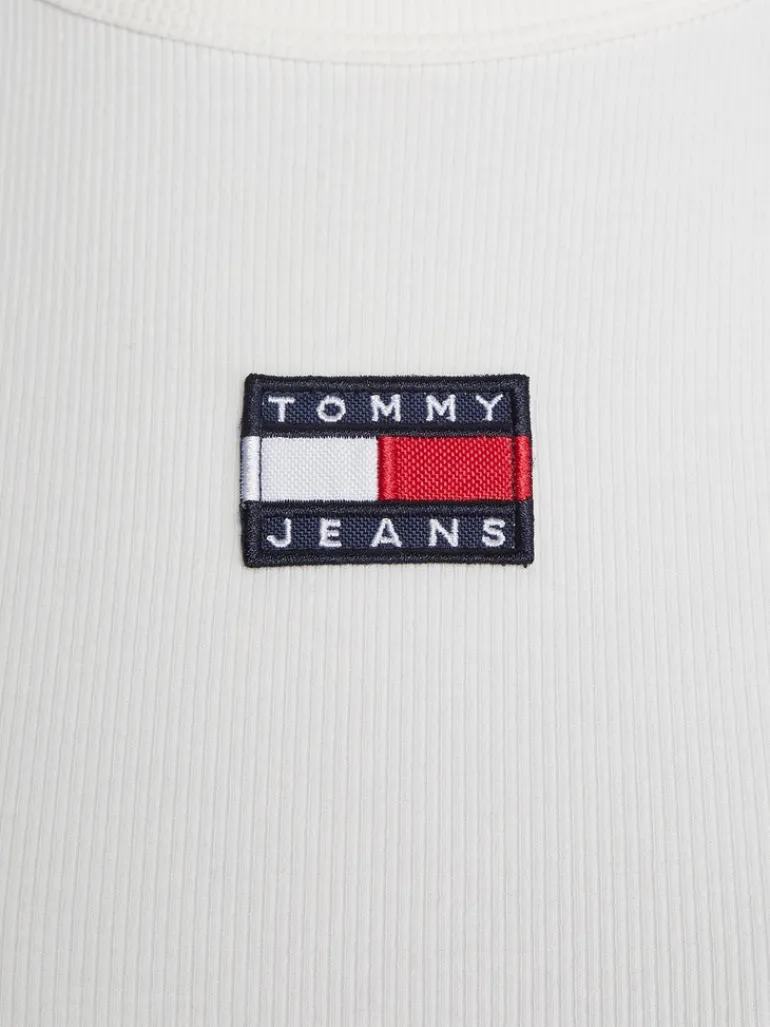 TJW BABY CROP RIB CENTER BADGE ecru