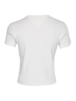 TJW BABY CROP RIB CENTER BADGE ecru