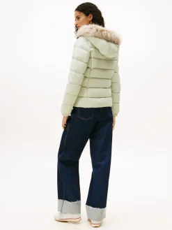 TJW BASIC HOODED DOWN JACKET EXT misty sage