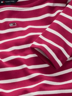 TJW BOAT NECK TOP LS brilliant berry - stripe