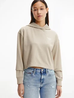 TJW BXY CROP TAPING HOODIE savannah sand