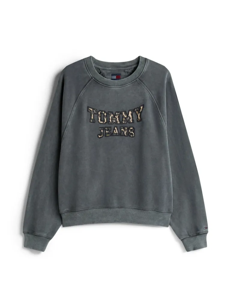TJW BXY LEOPARD VARSITY CREW black
