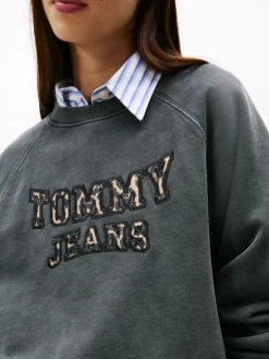 TJW BXY LEOPARD VARSITY CREW black