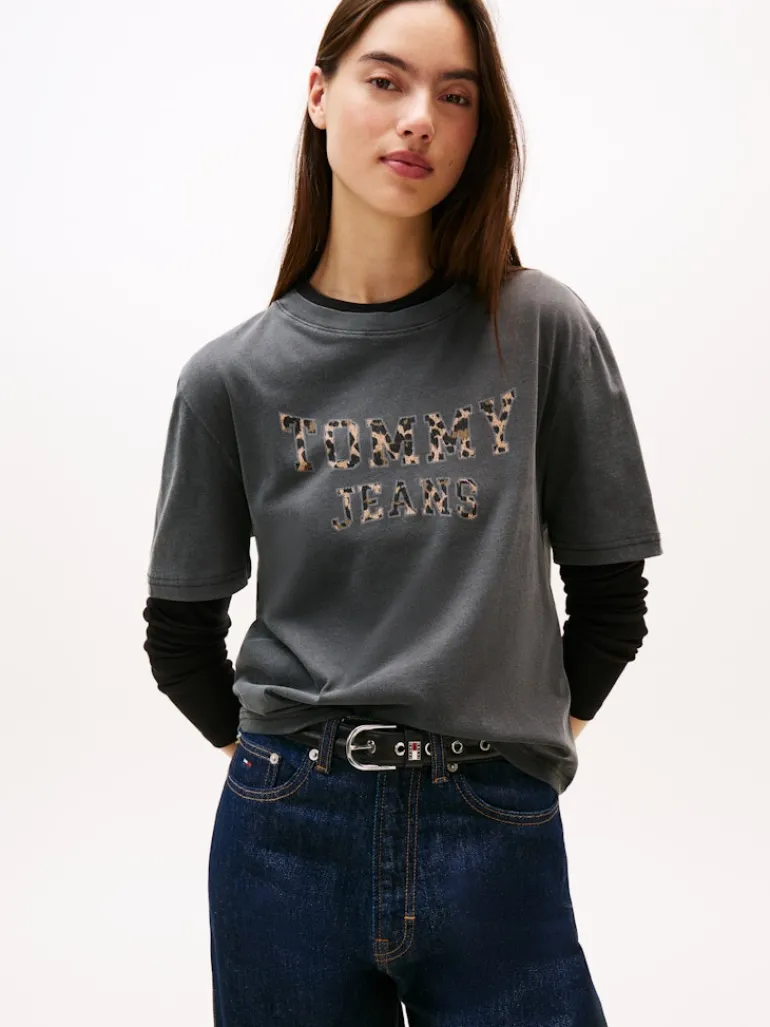 TJW BXY LEOPARD VARSITY TEE black