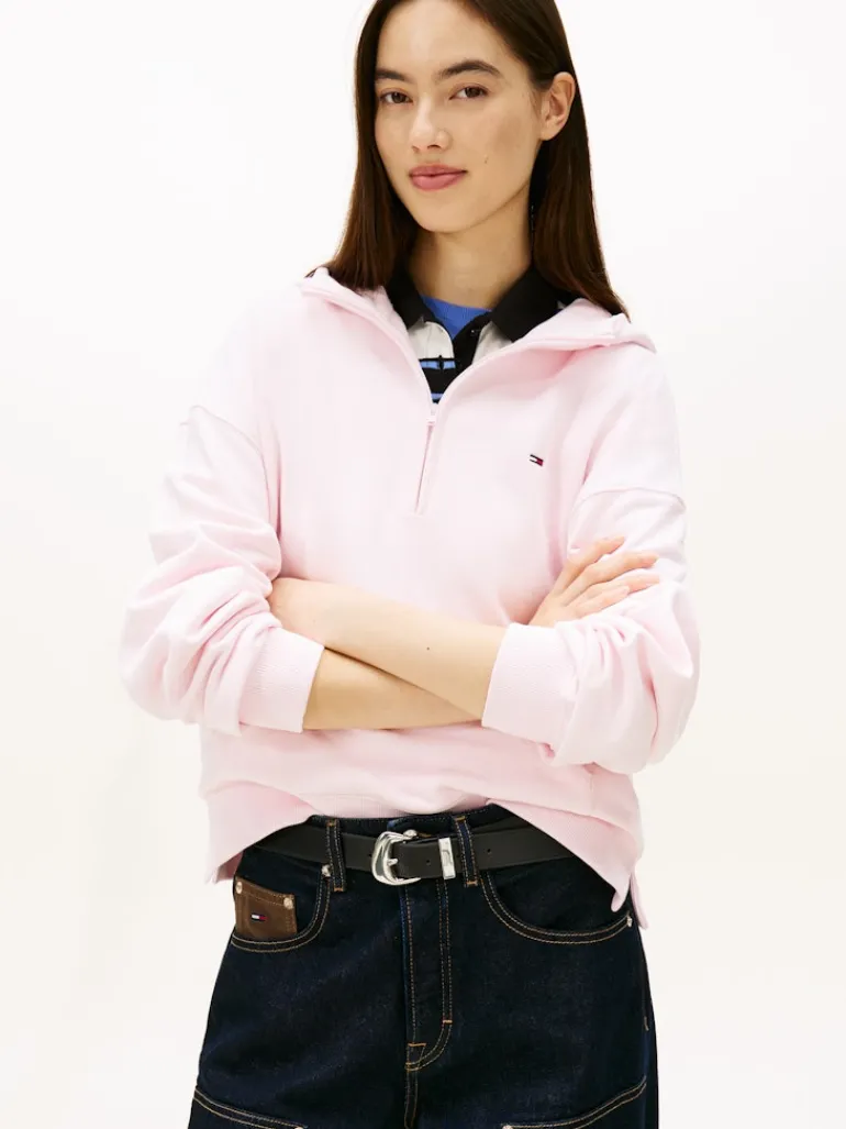 TJW BXY S-FLAG 1/4 ZIP HOODIE light pink