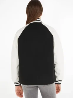 TJW CORD WOOL MIX LETTERMAN black