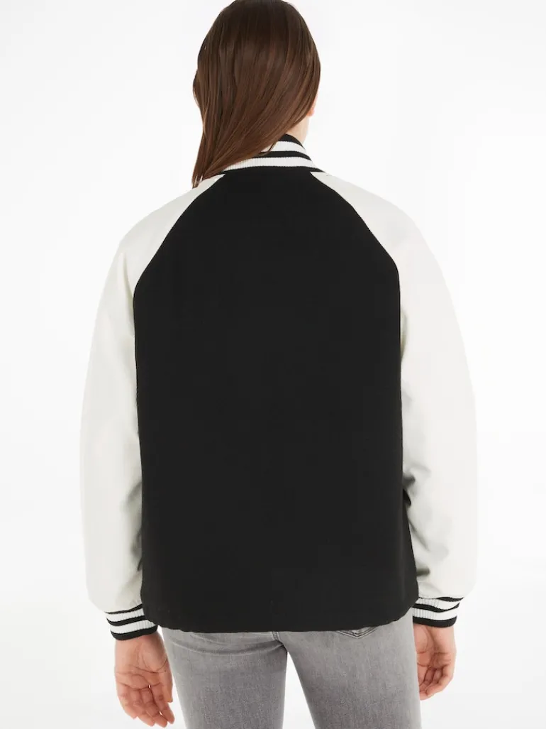 TJW CORD WOOL MIX LETTERMAN black