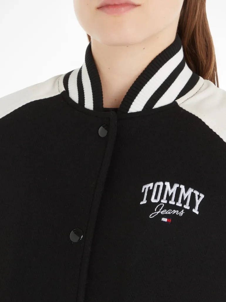TJW CORD WOOL MIX LETTERMAN black