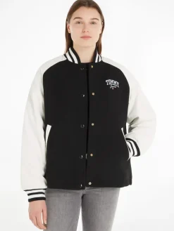 TJW CORD WOOL MIX LETTERMAN black